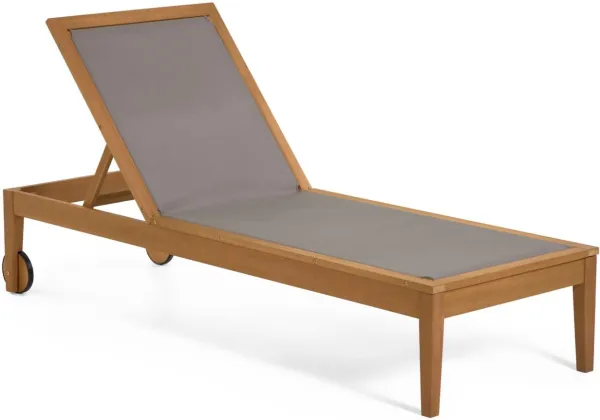 Caterin, Udendørs liggestol, grå, massivt træ