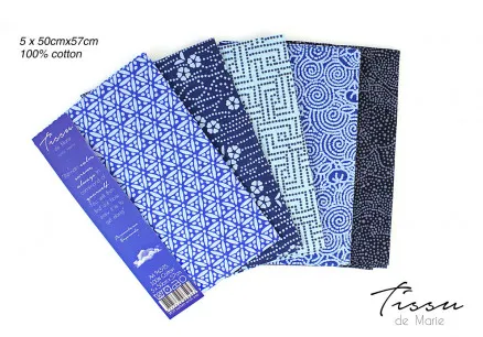 Tissu de Marie Fat Quarter Sapphire 50x57cm - 5 stk